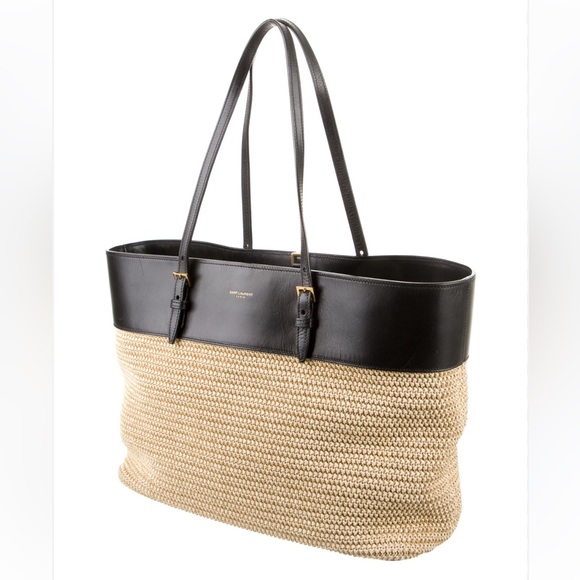 Saint Laurent Raffia Boucle Natural Tote Bag - Picture 1 of 15